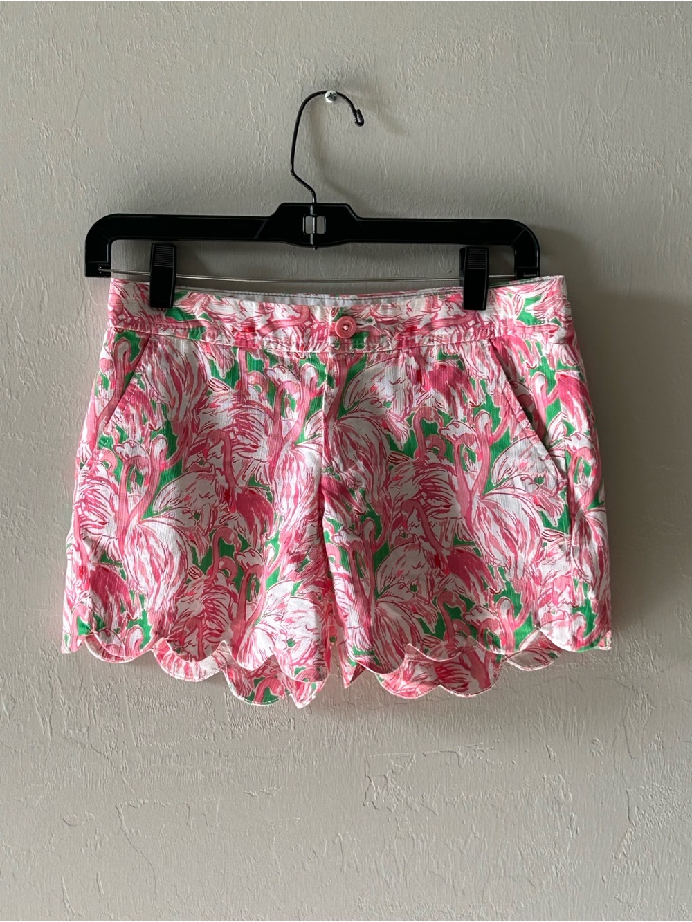 Lilly Pulitzer Size 00 The Buttercup Scallop Hem 100% Cotton Pink Flamingo Print